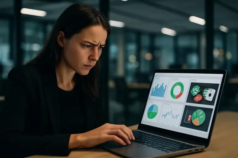 Risk analyst checking alert quality and model performance metrics