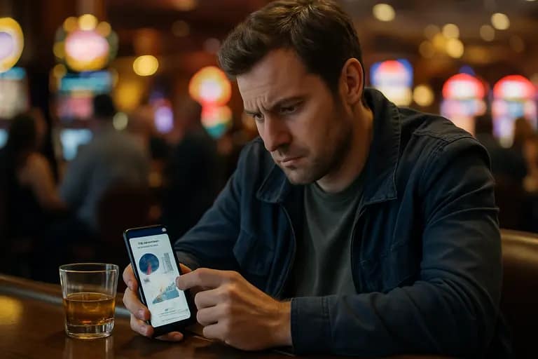 Person reviewing account limits on a mobile gambling payment screen