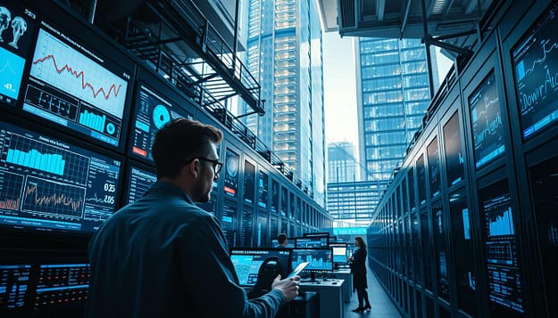 A bustling sports data center, with servers and screens displaying athlete performance metrics. In the foreground, a data analyst scrutinizes visualizations, surrounded by graphs and charts. The middle ground showcases algorithms processing a constant stream of athlete data, while the background features a towering glass-and-steel structure, symbolizing the commercialization of this analytics ecosystem. Crisp lighting illuminates the scene, casting dramatic shadows and highlighting the technological prowess. The overall mood conveys the intersection of sports, big data, and commercial opportunities. A bustling sports data center, with servers and screens displaying athlete performance metrics. In the foreground, a data analyst scrutinizes visualizations, surrounded by graphs and charts. The middle ground showcases algorithms processing a constant stream of athlete data, while the background features a towering glass-and-steel structure, symbolizing the commercialization of this analytics ecosystem. Crisp lighting illuminates the scene, casting dramatic shadows and highlighting the technological prowess. The overall mood conveys the intersection of sports, big data, and commercial opportunities.